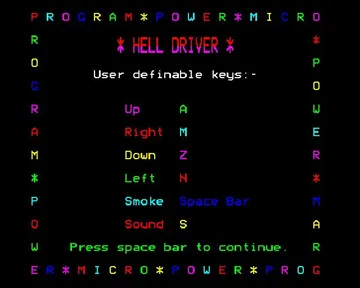 Helldriver (1983)(Micro Power)[HDRIVE2] screen shot title